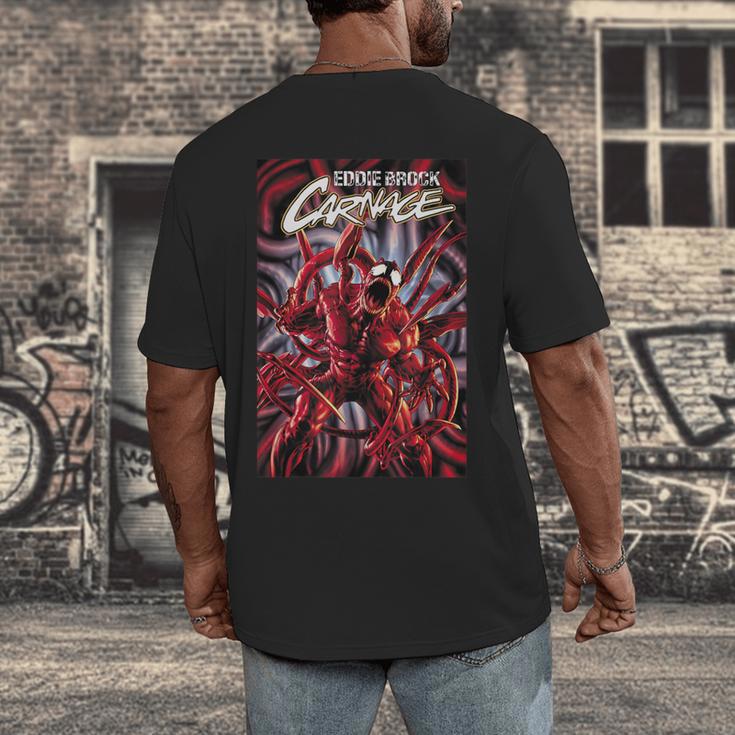 Marvel Spider-Man Eddie Brock Carnage Comic Book Cover Men's Back Print T-Shirt