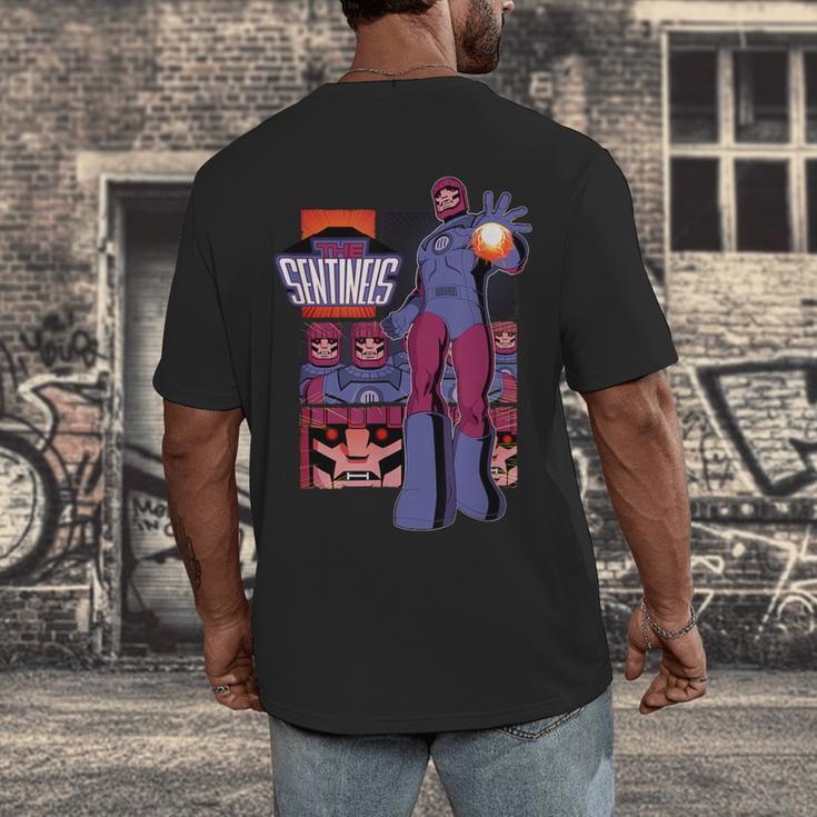 Marvel X-Men '97 Sentinels Vintage Classic Comic Book Panels Men's Back Print T-Shirt