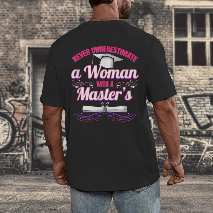 Master University Degree Master Graduation Party Girl Men's Back Print T-Shirt