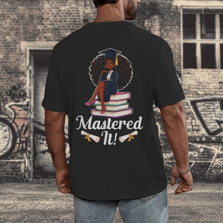 Mastered It Black Girl Masters Degree Graduation Black Queen Men's Back Print T-Shirt