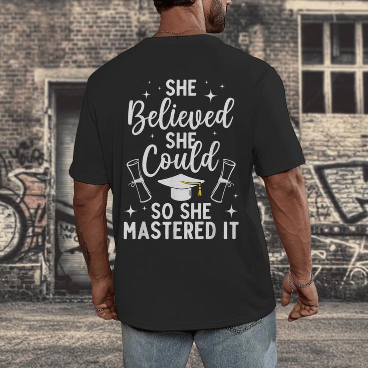 Masters Degree Graduation Art For Women Girl Masters Degree Men's Back Print T-Shirt