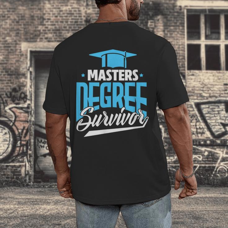 Master's Degree Graduation Masters Degree Survivor Men's Back Print T-Shirt