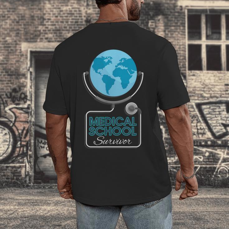 Medical School Survivor Med Graduation Men's Back Print T-Shirt
