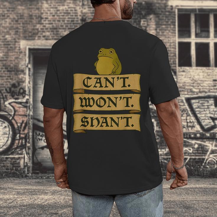 Medieval Frog Meme Sarcastic Introvert Humor Fantasy Men's Back Print T-Shirt Medieval Frog Meme Sarcastic Introvert Humor Fantasy Men's Back Print T-Shirt