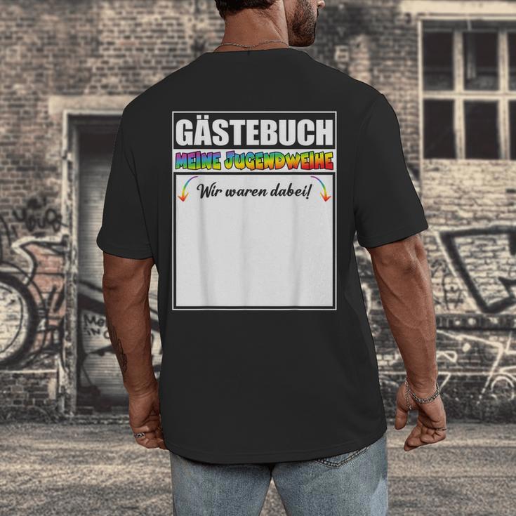 Meine Jugendweihe Guest Book Colourful Wir Waren Dabei MäDchen German Men's Back Print T-Shirt Meine Jugendweihe Guest Book Colourful Wir Waren Dabei MäDchen German Men's Back Print T-Shirt