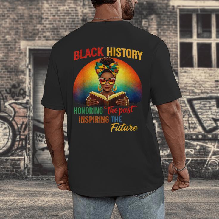 Melanin Honoring Past Inspiring Pride Book Month Men's Back Print T-Shirt