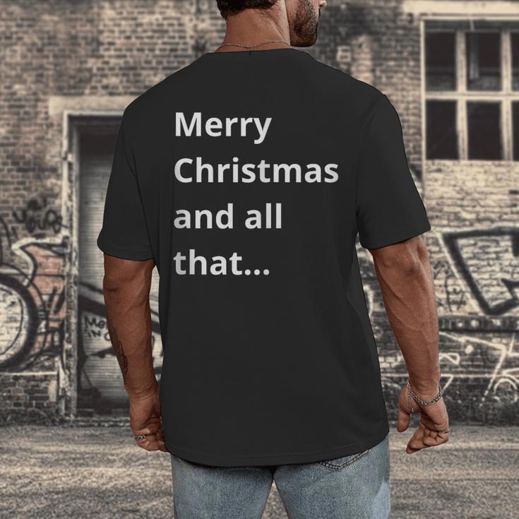 Merry Christmas Sarcastic Phrase For Introvert People Men's Back Print T-Shirt Merry Christmas Sarcastic Phrase For Introvert People Men's Back Print T-Shirt