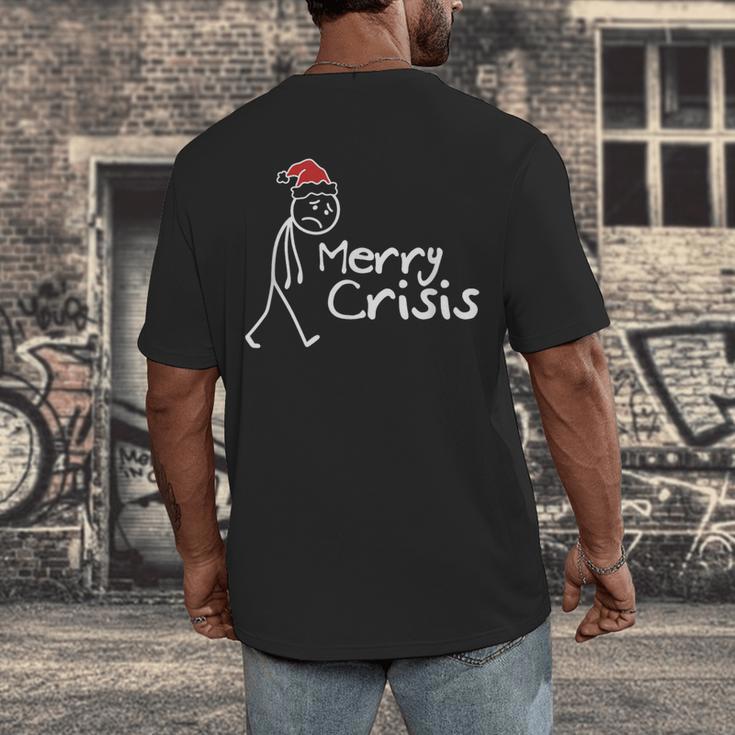 Merry Crisis Christmas Introvert Men's Back Print T-Shirt Merry Crisis Christmas Introvert Men's Back Print T-Shirt
