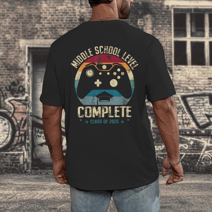 Middle School Level Complete Gamer Class Of 2025 Graduation Men's Back Print T-Shirt