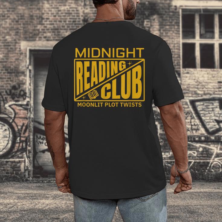 Midnight Reading Club Night Owl Book Readers Men's Back Print T-Shirt Midnight Reading Club Night Owl Book Readers Men's Back Print T-Shirt