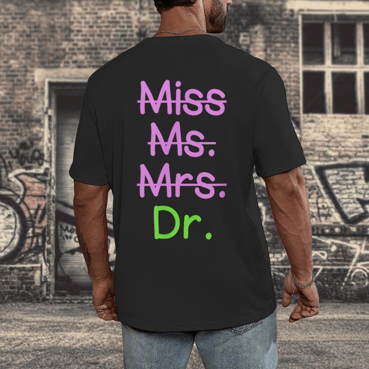 MIss Ms Mrs Dr Graduation Phd Pink And Green Class 2021 Men's Back Print T-Shirt