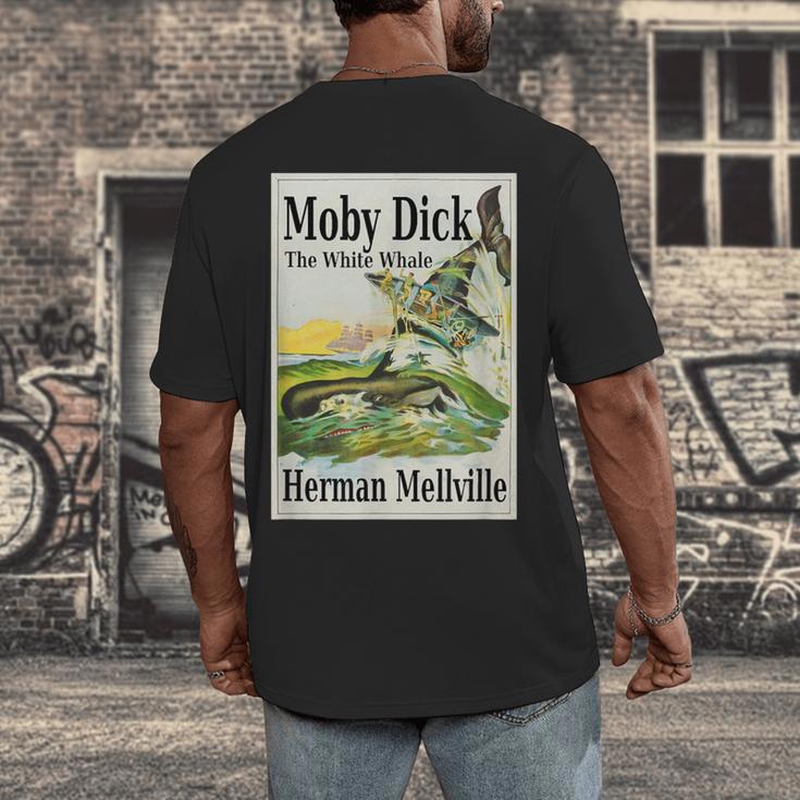 Moby Dick Book Cover Illustration Men's Back Print T-Shirt