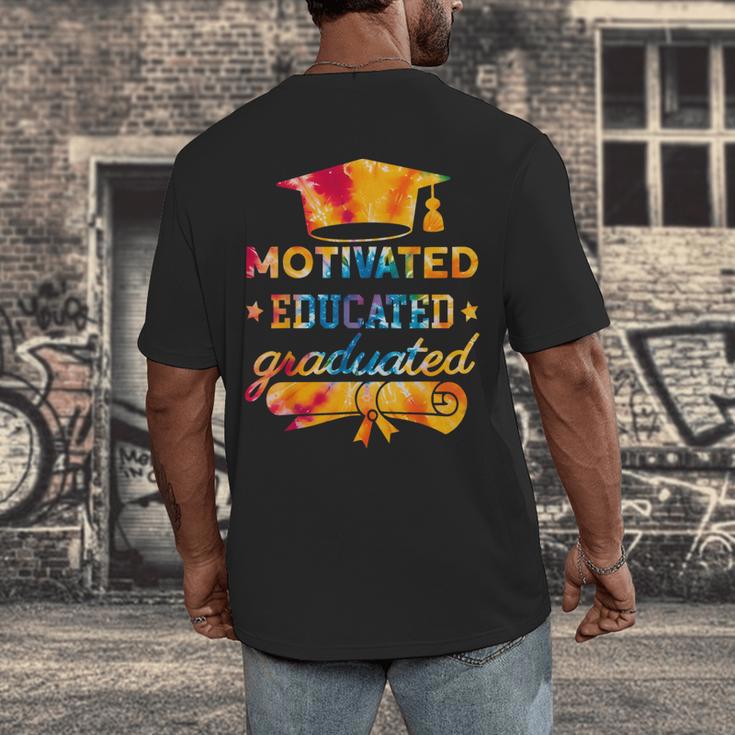 Motivated Educated Graduated Graduation Men's Back Print T-Shirt