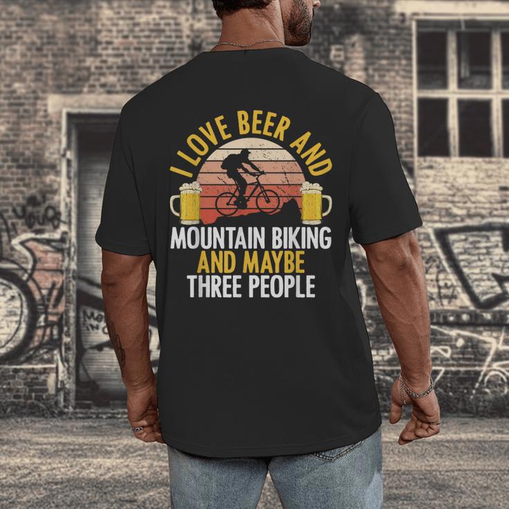 Mountain Biking Beer Drinking Introvert Sayings For Cyclist Men's Back Print T-Shirt Mountain Biking Beer Drinking Introvert Sayings For Cyclist Men's Back Print T-Shirt