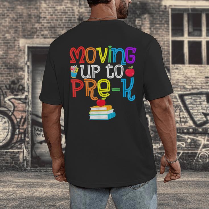 Moving Up To Pre-K Teacher Student Kid Graduation T-Shirt Men's Back Print T-Shirt