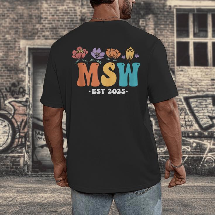 MSW Est 2025 Graduation School Social Worker Shirt Master Men's Back Print T-Shirt