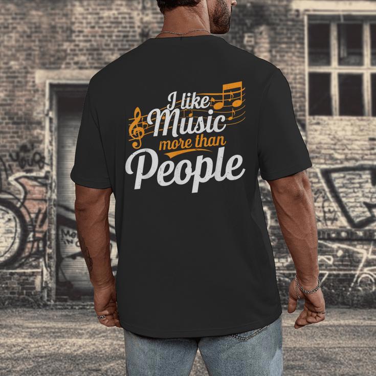 I Like Music More Than People Fan Introvert Men's Back Print T-Shirt