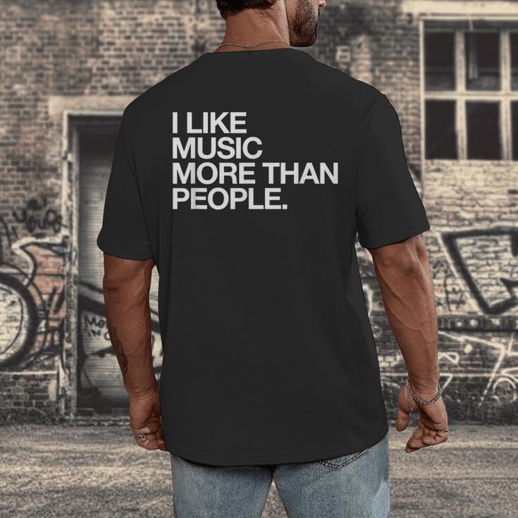 I Like Music More Than People Introvert Musician Men's Back Print T-Shirt I Like Music More Than People Introvert Musician Men's Back Print T-Shirt