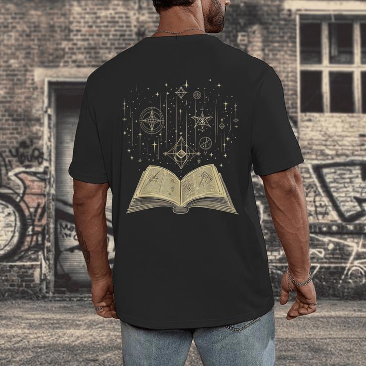 Mystic Astral Lunar Celestial Witch Spell Book Men's Back Print T-Shirt Mystic Astral Lunar Celestial Witch Spell Book Men's Back Print T-Shirt