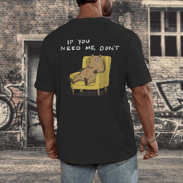 If You Need Me Don’t Introvert Capybara Sarcastic Men's Back Print T-Shirt