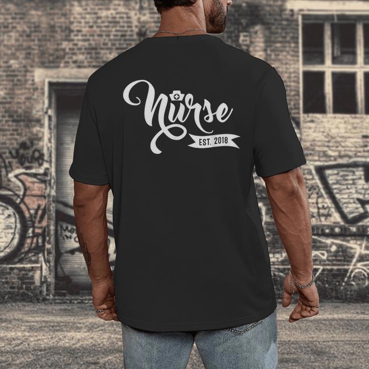 New Nurse 2018 Nursing School Graduate Graduation Shirt Men's Back Print T-Shirt