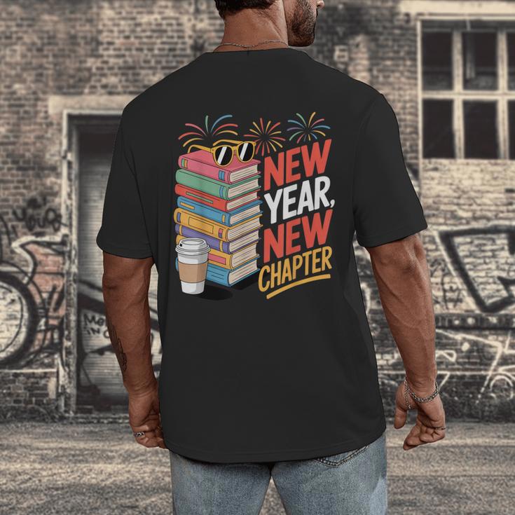 New Year New Chapter Book Lover Reader Men's Back Print T-Shirt New Year New Chapter Book Lover Reader Men's Back Print T-Shirt
