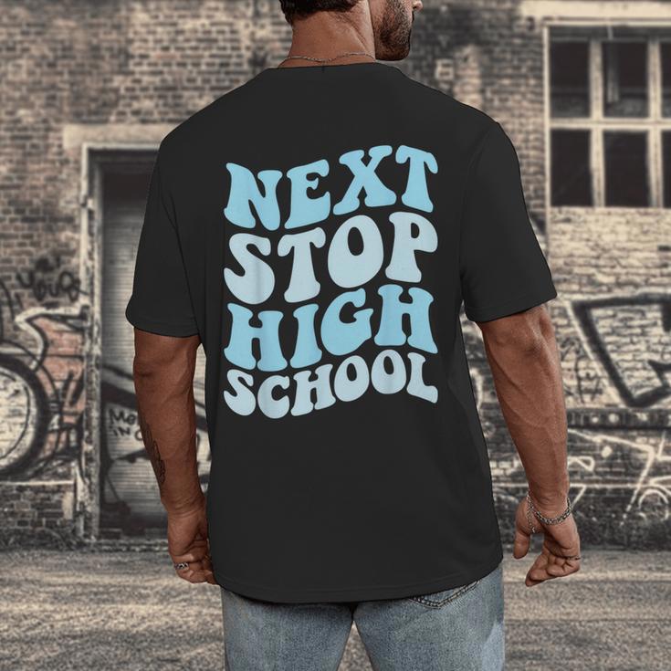 Next Stop High School Elementary School Graduation 2025 Men's Back Print T-Shirt