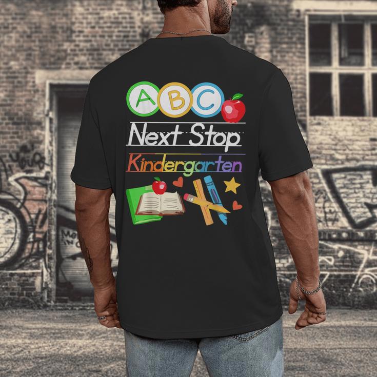 Next Stop Kindergarten Preschool Graduation 2025 Boy Girl Men's Back Print T-Shirt