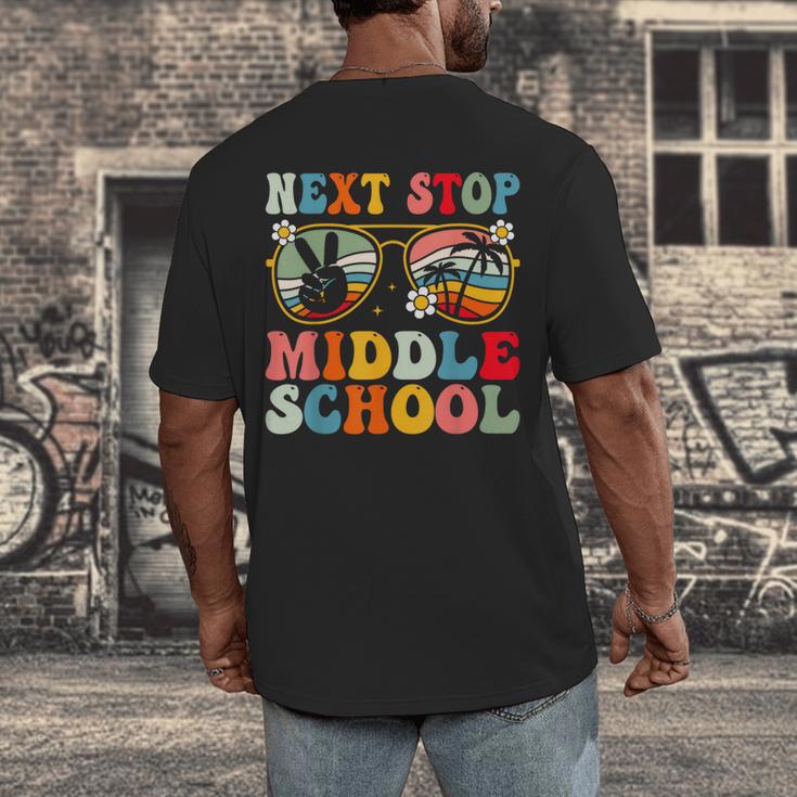 Next Stop Middle School Elementary School Graduation 2025 Men's Back Print T-Shirt