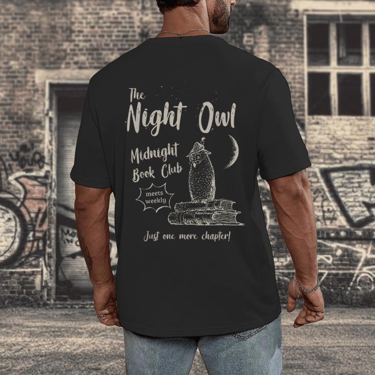 Night Owl Book Club Bookish Book Lover Tee Men's Back Print T-Shirt