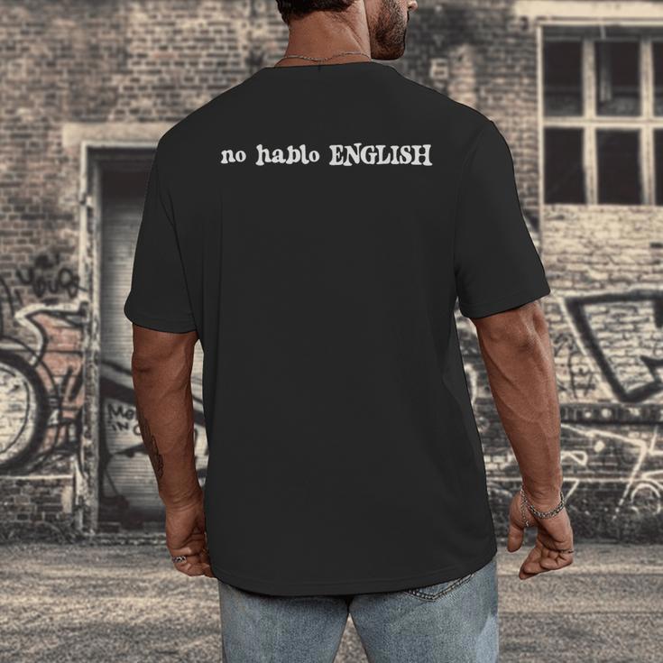 No Hablo English Sarcastic Introvert ESL Men's Back Print T-Shirt