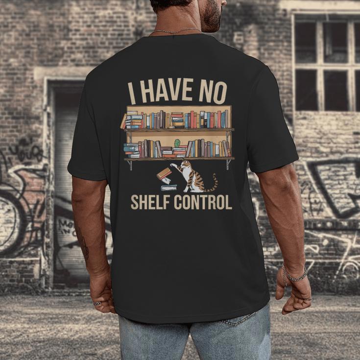 I Have No Shelf Control Book Lover Bookworms Men's Back Print T-Shirt