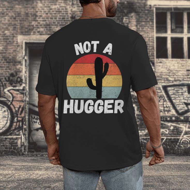 Not A Hugger Cactus Introvert Antisocial Men's Back Print T-Shirt