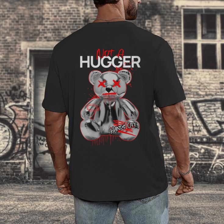 Not A Hugger Teddy Bear Antisocial Introvert Men's Back Print T-Shirt Not A Hugger Teddy Bear Antisocial Introvert Men's Back Print T-Shirt