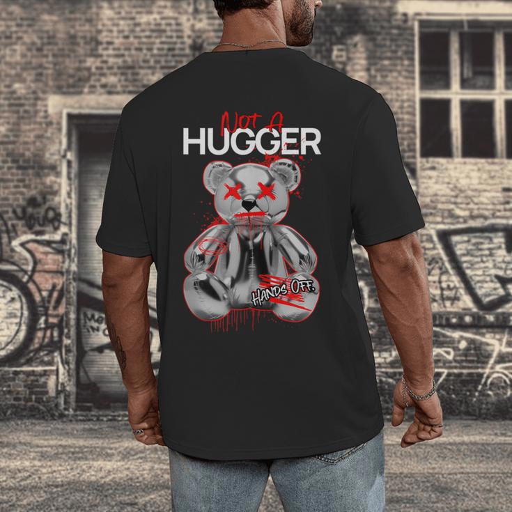 Not A Hugger Teddy Bear Antisocial Introvert Men's Back Print T-Shirt Not A Hugger Teddy Bear Antisocial Introvert Men's Back Print T-Shirt