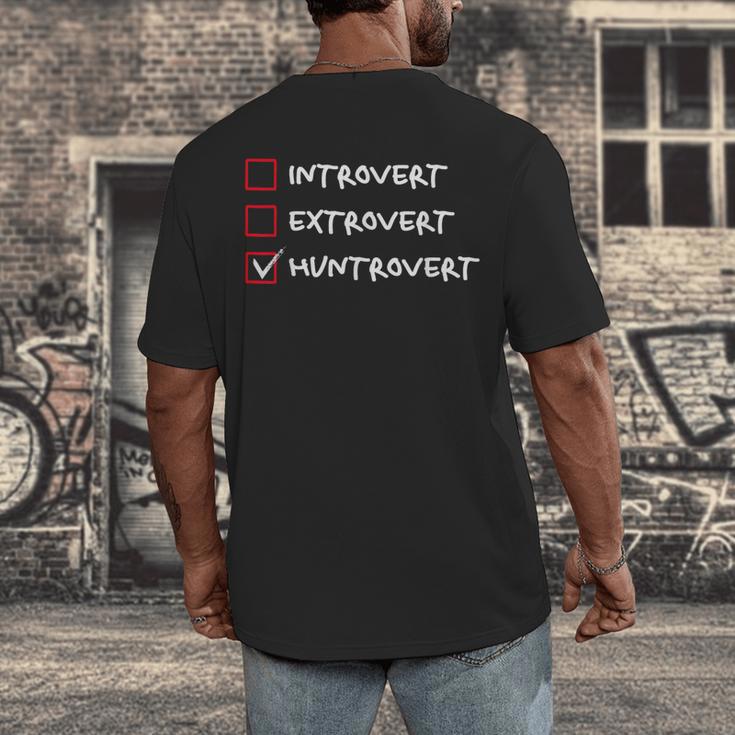 Not Introvert Huntrovert Hunting Hunt-Trovert Hunter Men's Back Print T-Shirt