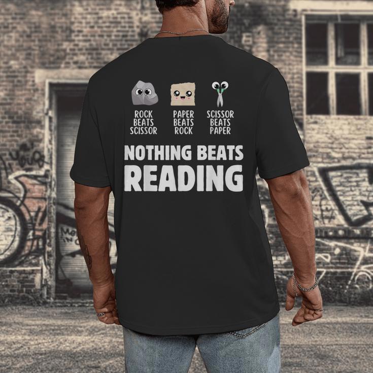 Nothing Beats Reading Librarian Book Bookworm Men's Back Print T-Shirt
