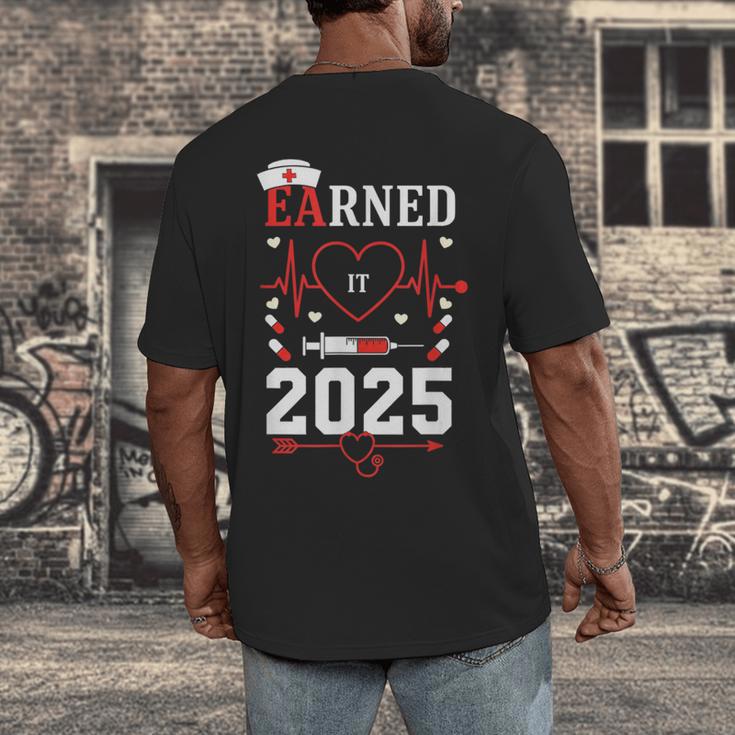 Nurse Earned It 2025 Nurse Graduation RN LPN Class Of 2025 Men's Back Print T-Shirt