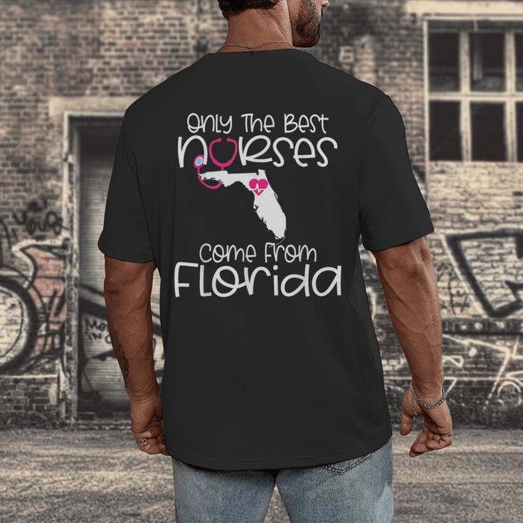 Nurse Florida RN CNA LPN Nursing Student Graduation Men's Back Print T-Shirt