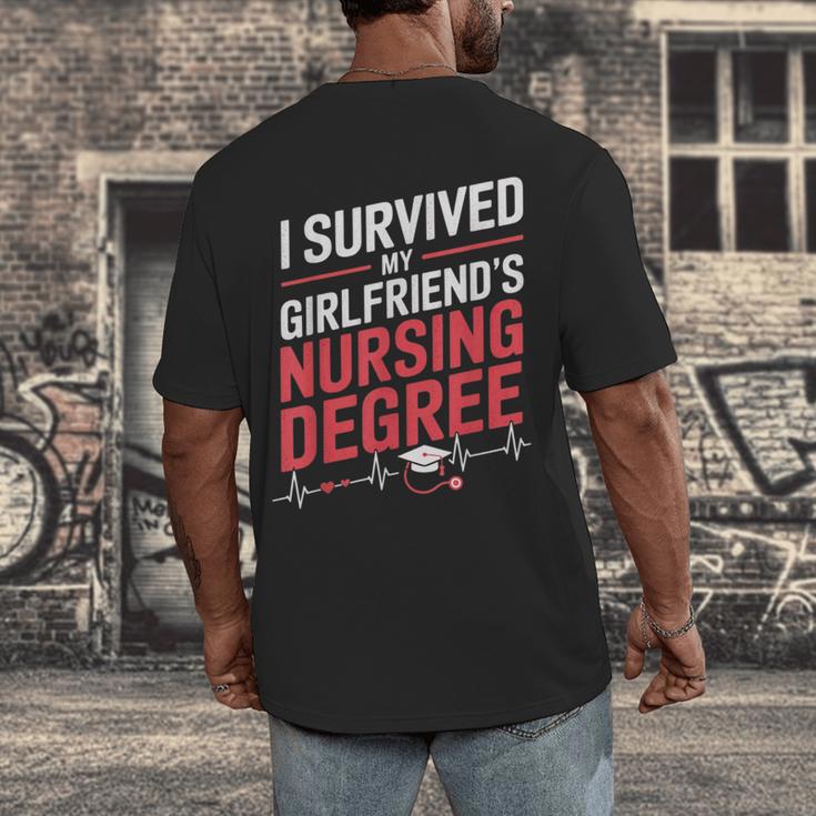 Nurse Graduation I Survived My Girlfriends Nursing Degree Men's Back Print T-Shirt