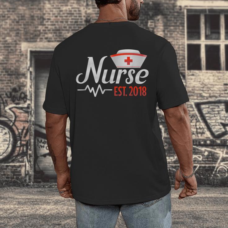 Nurse Nursing School Graduation Est 2018 Shirt Men's Back Print T-Shirt