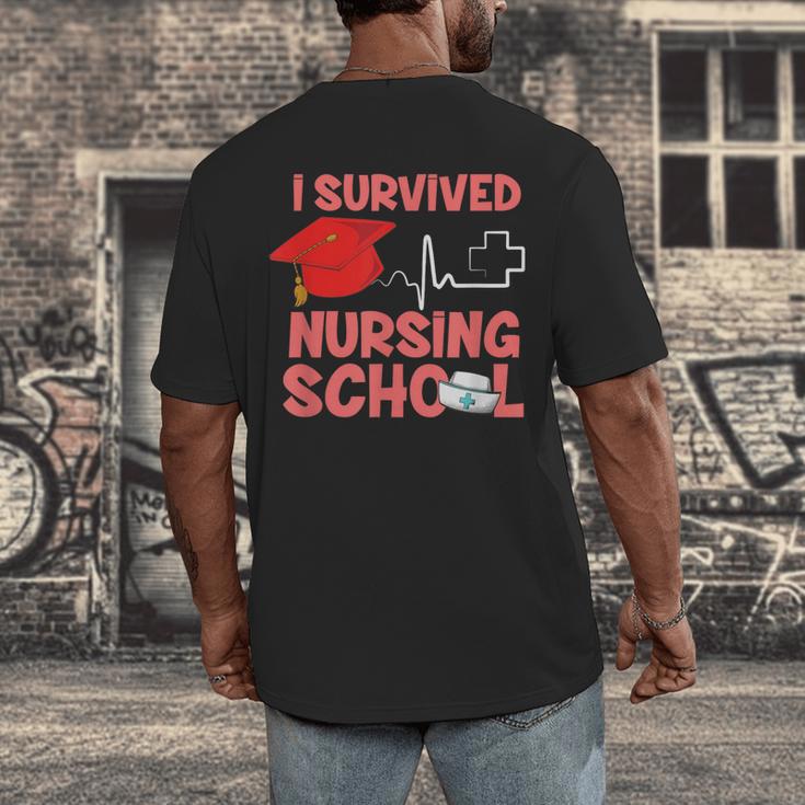 Nurse Survived Nursing School Graduation Men's Back Print T-Shirt