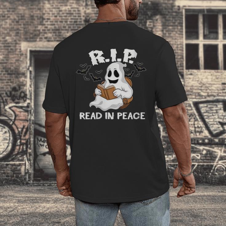 October Reading And Library Awareness Books And Boos Men's Back Print T-Shirt