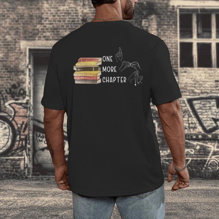 One More Chapter Sign Language Deaf Reading Book Lover Men's Back Print T-Shirt