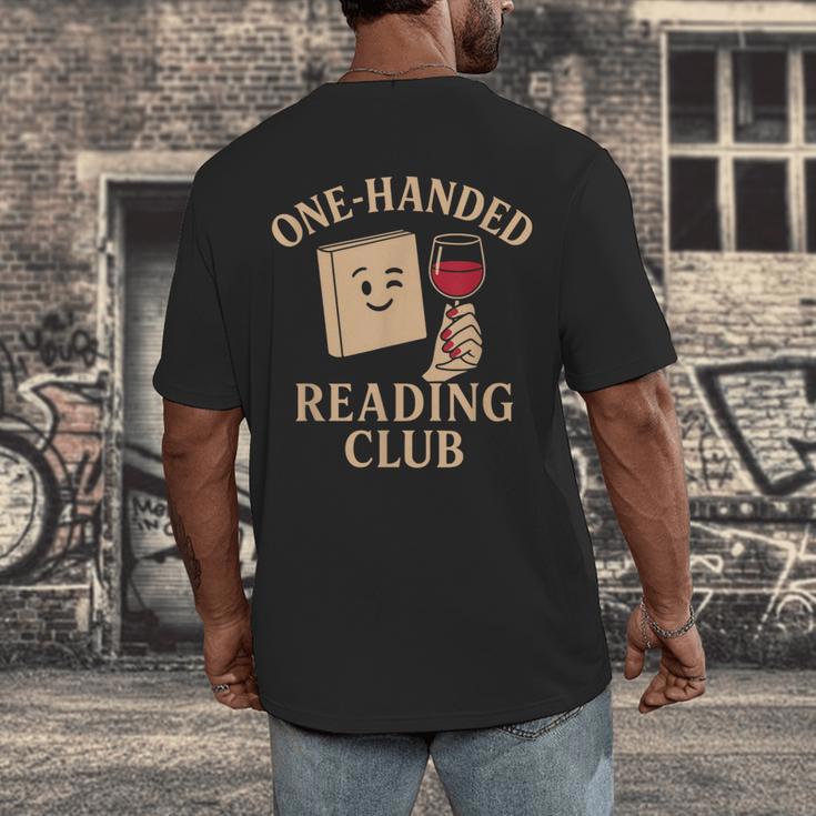 One-Handed Reading Club Smutty Book Lover Men's Back Print T-Shirt