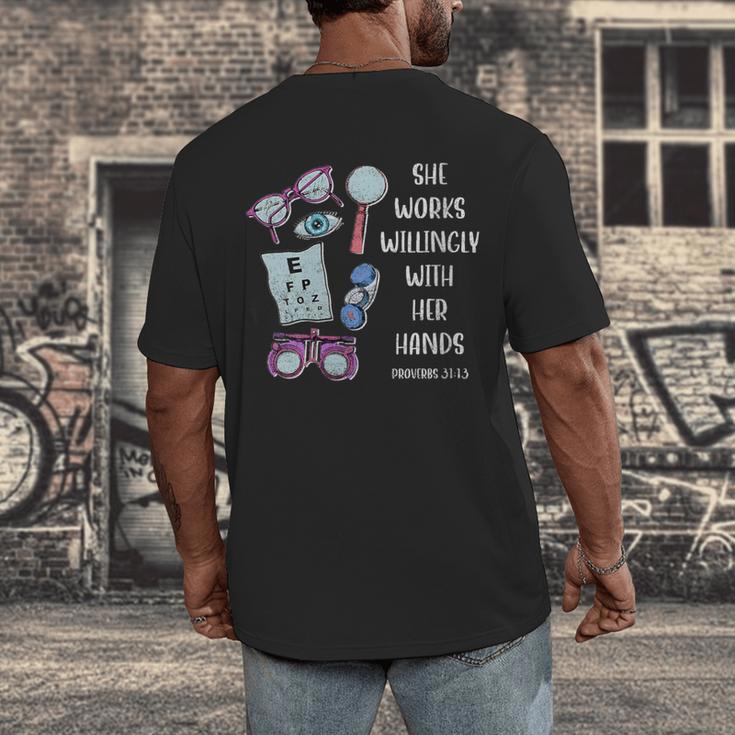 OptometryOphthalmology Eye Doctor Tee Optician Graduation Men's Back Print T-Shirt