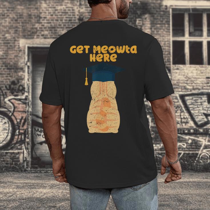 Orange Tabby Cat Graduation Distressed Shirt For Grads For Men Women Girls Kids Men's Back Print T-Shirt