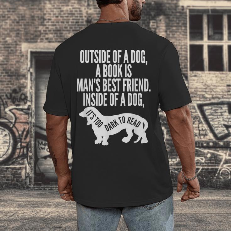 Outside Of A Dog A Book Is Man's Best Friend Apparel Men's Back Print T-Shirt