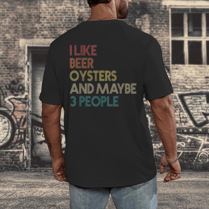 Oysters And Beer Lovers Introvert Quote Vintage Retro Men's Back Print T-Shirt Oysters And Beer Lovers Introvert Quote Vintage Retro Men's Back Print T-Shirt