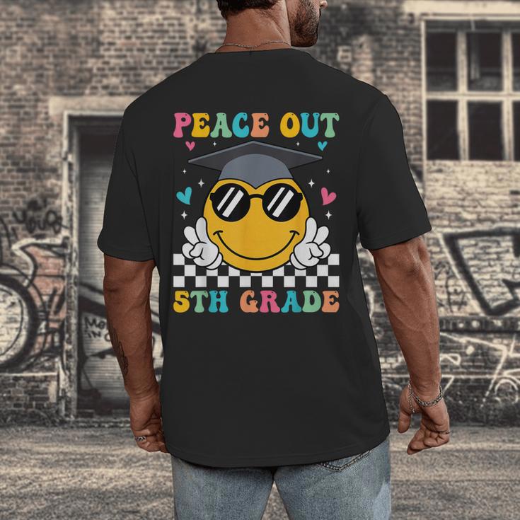 Peace Out 5th Grade Graduation Last Day Of School Men's Back Print T-Shirt
